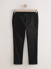 Black Elasticated Waist Slim Stretch Chino Trousers - Image 7 of 10