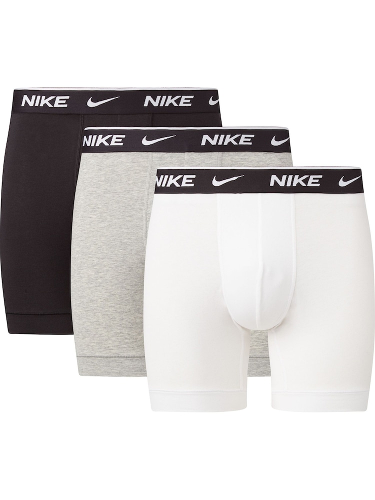 Nike Grey Everyday Cotton Stretch Boxer Briefs 3 Pack - Image 1 of 1 Nike Grey Everyday Cotton Stretch Boxer Briefs 3 Pack - Image 1 of 1