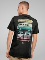 All + Every Black Volkswagen Type 2 T1 Surfer's Campervan T-Shirt - Image 1 of 4