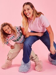 Accessorize Blue Yeti Slipper Boots - Image 3 of 3