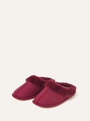 Accessorize Red Faux Fur Mule Slippers - Image 1 of 2