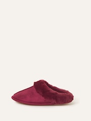 Accessorize Red Faux Fur Mule Slippers - Image 2 of 2