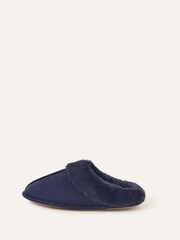 Accessorize Blue Faux Fur Mule Slippers - Image 1 of 3