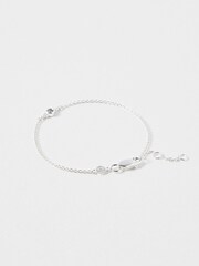 Oliver Bonas Silver Tone Octavia Aquamarine Charm Bracelet - Image 2 of 4