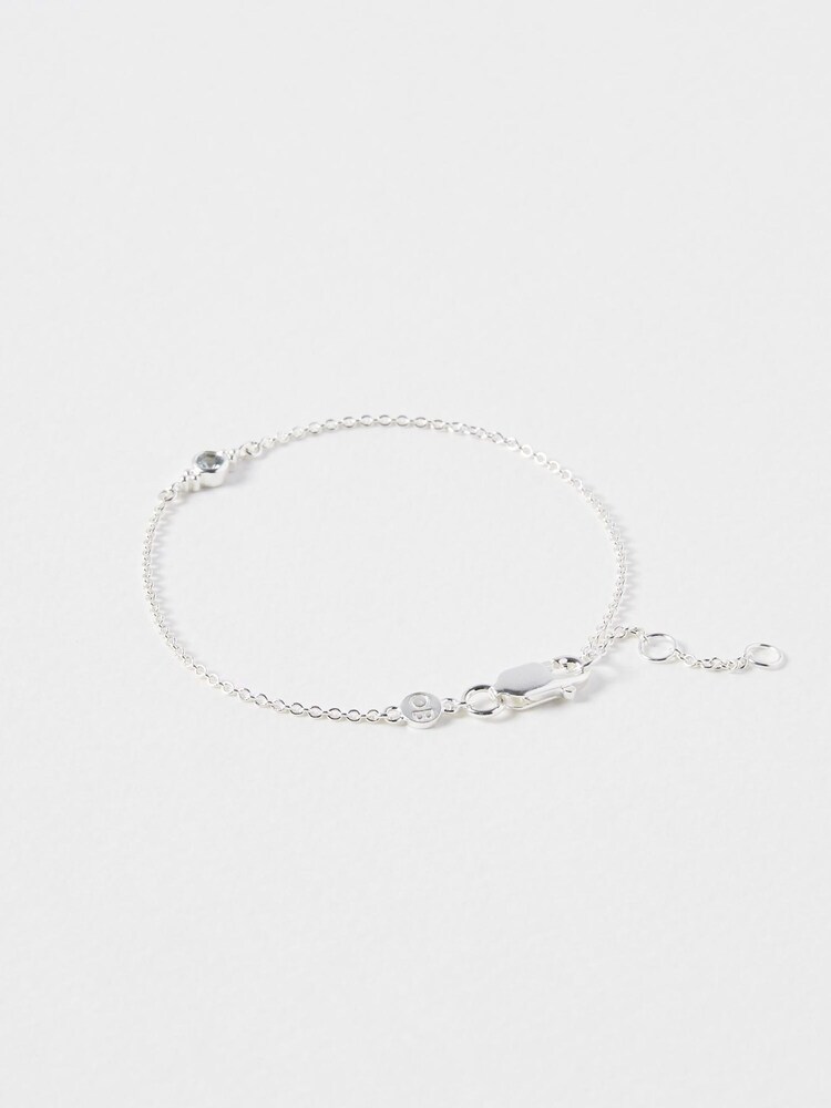 Oliver Bonas Silver Tone Octavia Aquamarine Charm Bracelet - Image 2 of 4 Oliver Bonas Silver Tone Octavia Aquamarine Charm Bracelet - Image 2 of 4