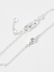 Oliver Bonas Silver Tone Octavia Aquamarine Charm Bracelet - Image 3 of 4