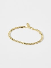 Oliver Bonas Gold Plated Sophia Plaited Serpentine Chain Bracelet - Image 1 of 5