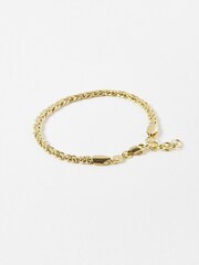Oliver Bonas Gold Plated Sophia Plaited Serpentine Chain Bracelet - Image 3 of 5