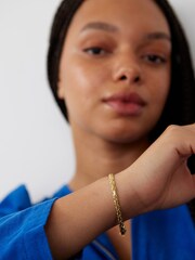 Oliver Bonas Gold Plated Sophia Plaited Serpentine Chain Bracelet - Image 5 of 5