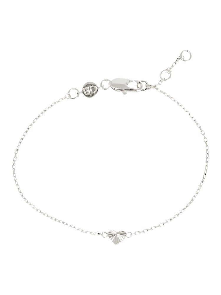 Oliver Bonas Silver Plated Amy Engraved Heart Charm Bracelet - Image 1 of 5 Oliver Bonas Silver Plated Amy Engraved Heart Charm Bracelet - Image 1 of 5