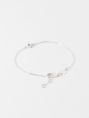 Oliver Bonas Silver Plated Amy Engraved Heart Charm Bracelet - Image 2 of 5