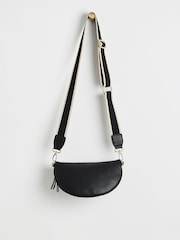 Oliver Bonas Black Metallic Strap Belt Bag - Image 3 of 6