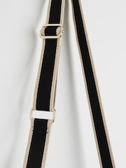 Oliver Bonas Black Metallic Strap Belt Bag - Image 4 of 6