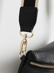 Oliver Bonas Black Metallic Strap Belt Bag - Image 5 of 6