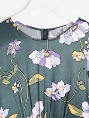 Robe mi-longue Oliver Bonas Twilight Bloom verte à fleurs - Image 6 de 7