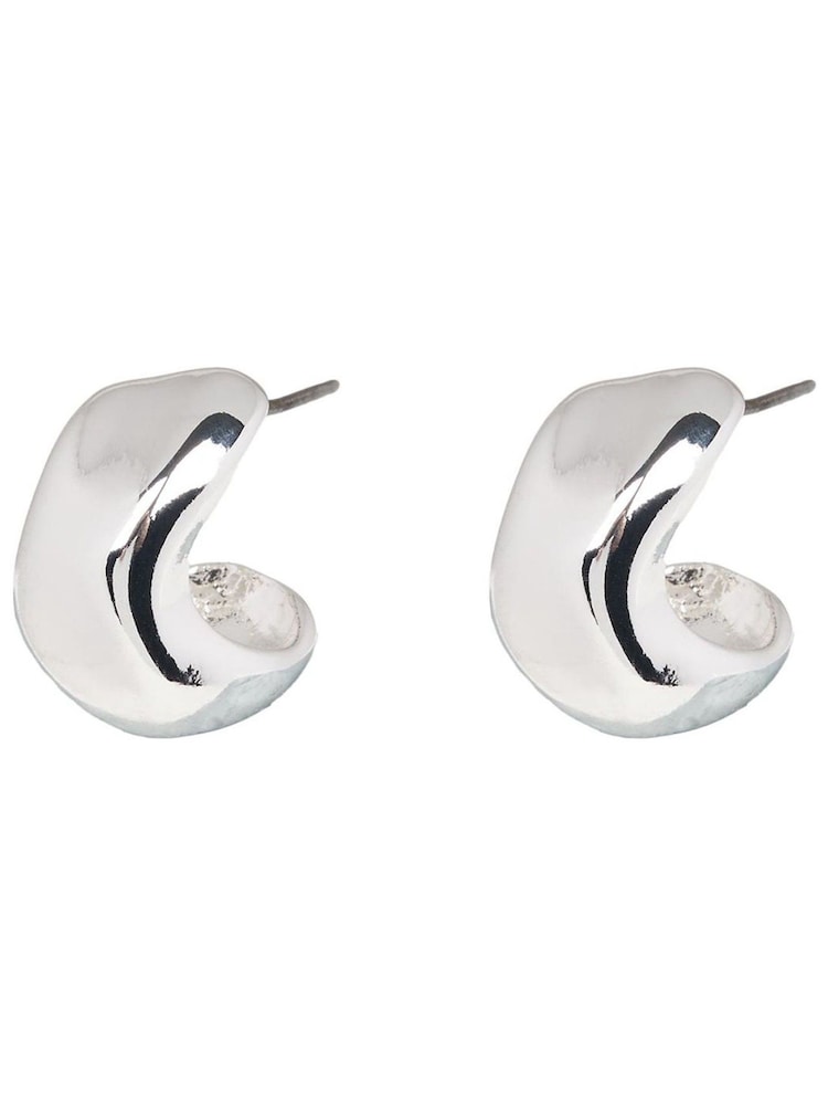 Oliver Bonas Silver Tone Mini Orlaith Smooth Hoop Earrings - Image 1 of 6 Oliver Bonas Silver Tone Mini Orlaith Smooth Hoop Earrings - Image 1 of 6