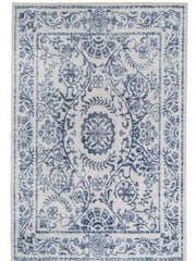 kukoon Blue Washable Bala Flatwoven Vintage Damask Area Rug - Image 3 of 6