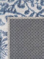 kukoon Blue Washable Bala Flatwoven Vintage Damask Area Rug - Image 5 of 6
