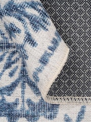 kukoon Blue Washable Bala Flatwoven Vintage Damask Area Rug - Image 6 of 6