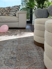 kukoon Beige Washable Zoe Flatwoven Traditional Vintage Style Rug - Image 6 of 6