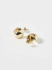 Oliver Bonas Gold Tone Orlaith Smooth Mini Hoop Earrings - Image 4 of 6