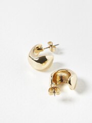Oliver Bonas Gold Tone Orlaith Smooth Mini Hoop Earrings - Image 5 of 6