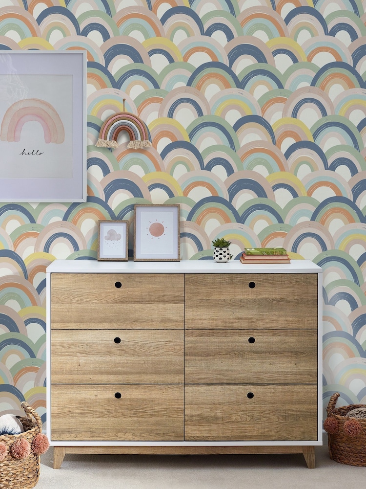 Multi Abstract Rainbow Wallpaper - Image 1 of 5