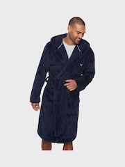 Threadbare Navy Cosy Hooded Dressing Gown - Image 1 of 4