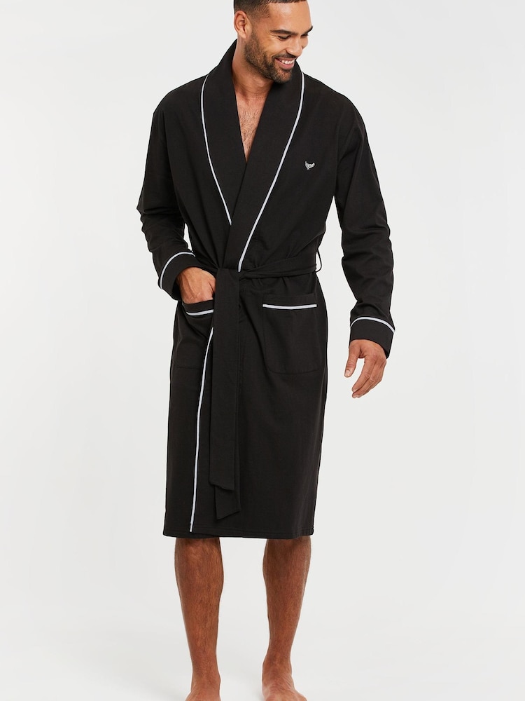 Threadbare Black Virgo Dressing Gown - Image 1 of 4