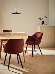 MADE.COM Set of 2 Rust Red and Black Legs Lule Arm Dining Chairs - Image 1 of 3