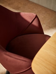 MADE.COM Set of 2 Rust Red and Black Legs Lule Arm Dining Chairs - Image 3 of 3