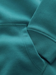 Teal Blue Plain Jersey Hoodie (3-16yrs) - Image 3 of 4