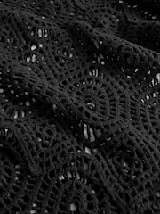 Black 100% Cotton Crochet Cover-Up - Image 6 of 7