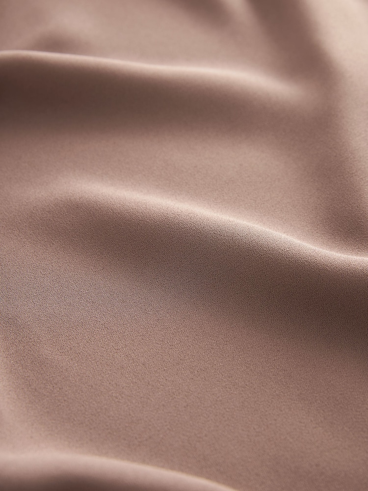 Taupe Long Sleeve Overhead V-Neck Relaxed Fit Blouse - Image 6 of 6