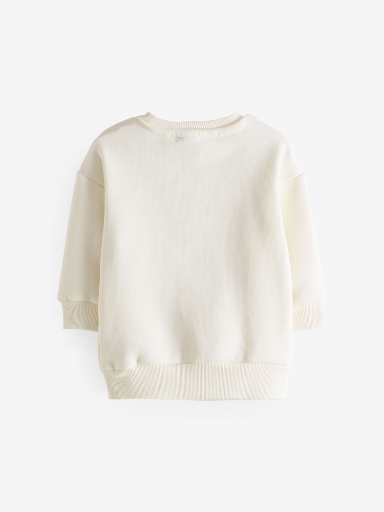 Ecru Cream Nirvana Crew Neck Sweatshirt (3mths-8yrs) - Image 2 of 3