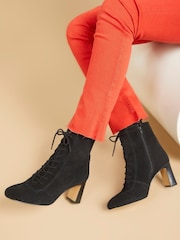 Jones Bootmaker Lorah Leather Lace-Up Black Boots - Image 1 of 6