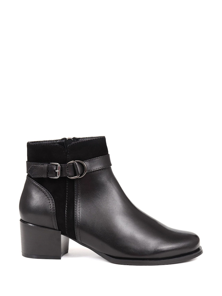 Jones Bootmaker Sarina Heeled Black Ankle Boots - Image 1 of 5