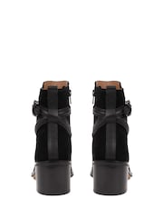 Jones Bootmaker Losabet Leather Buckle Strap Black Ankle Boots - Image 4 of 6