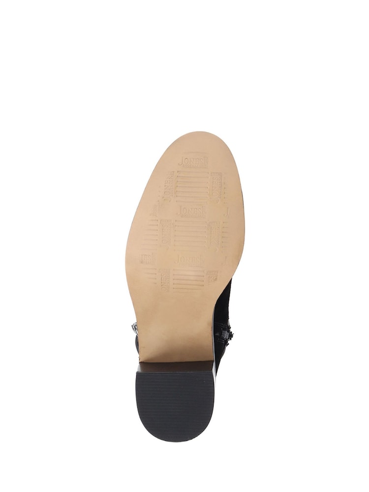 Jones Bootmaker Losabet Leather Buckle Strap Black Ankle Boots - Image 6 of 6