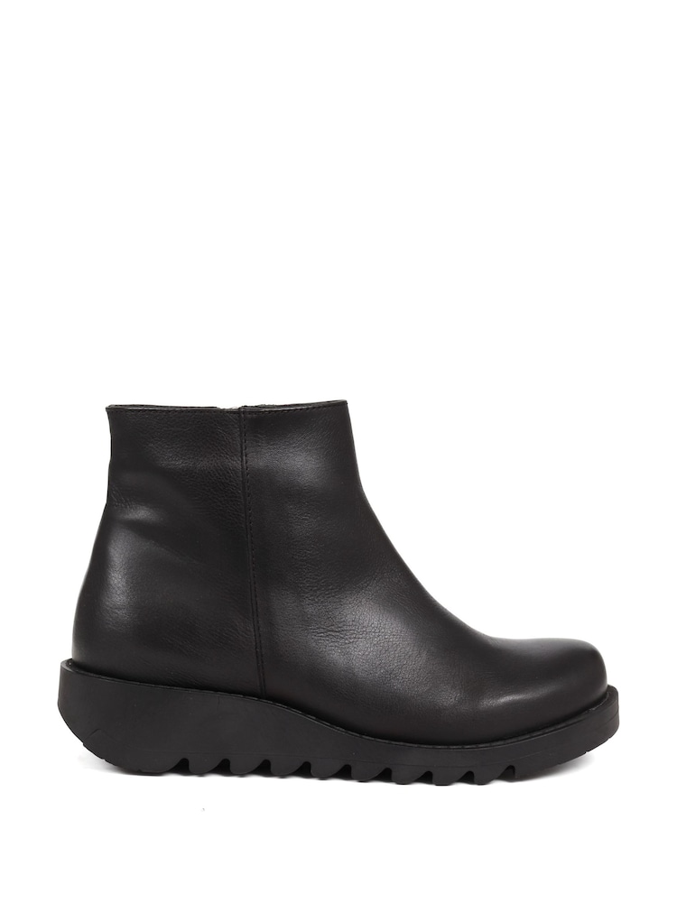 Czarne skórzane botki Jones Bootmaker Maraine na koturnie - Image 1 of 5