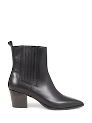 Jones Bootmaker Black Lizia Heeled Leather Ankle Boots - Image 2 of 6