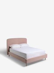 Soft Velvet Blush Pink Valencia Upholstered Bed Frame - Image 6 of 8