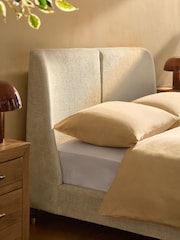 Plush Chenille Natural Oyster Flinton Upholstered Bed Frame - Image 3 of 8