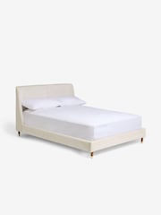 Plush Chenille Natural Oyster Flinton Upholstered Bed Frame - Image 7 of 8