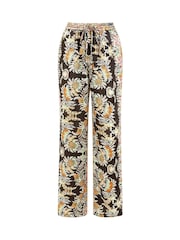 Yumi Black Relaxed Fit Paisley Print Trousers - Image 4 of 4