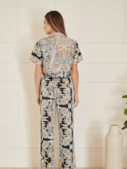Yumi – Satin-Kurzarmhemd mit Paisley-Muster - Bild 3 von 4