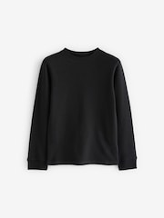 Black/Charcoal Thermal Long Sleeve Tops 2 Pack (2-16yrs) - Image 2 of 5