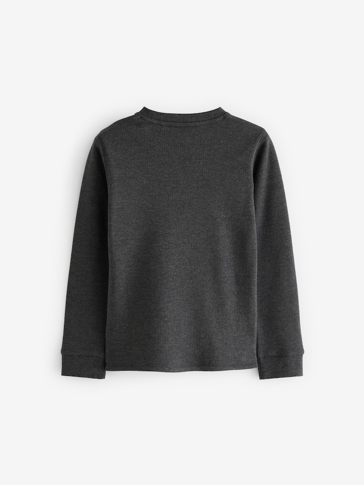 Noir/gris anthracite - Hauts thermiques à manches longues 2 Pack (2-16ans) - Image 4 of 5