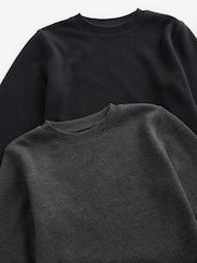 Black/Charcoal Thermal Long Sleeve Tops 2 Pack (2-16yrs) - Image 5 of 5