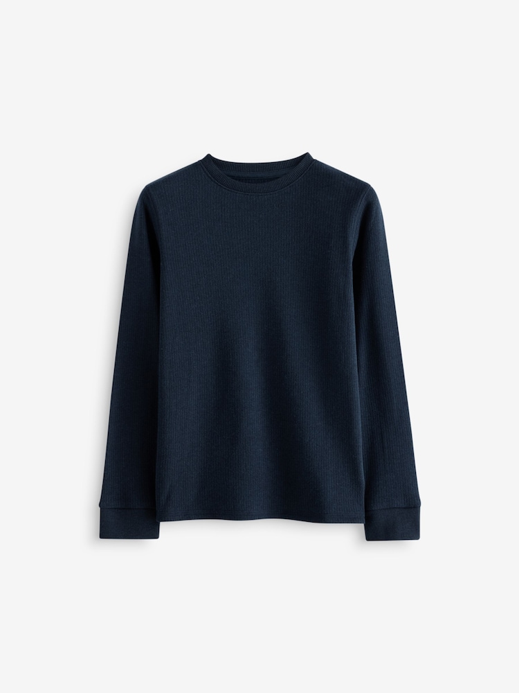 Blue/Navy Thermal Long Sleeve Tops 2 Pack (2-16yrs) - Image 2 of 6